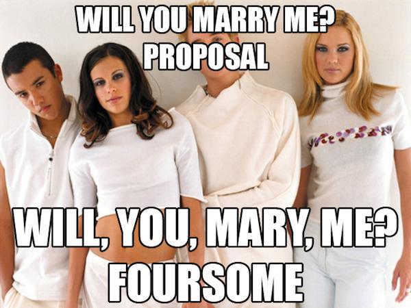dad jokes - Will You Marry Me? Proposal ype3528 Will, You, Mary, Me? Foursome