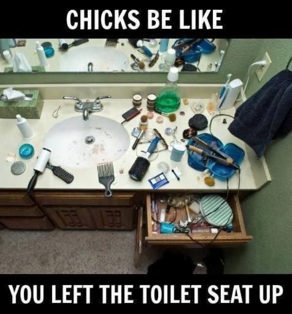 you left the toilet seat up meme - Chicks Be You Left The Toilet Seat Up