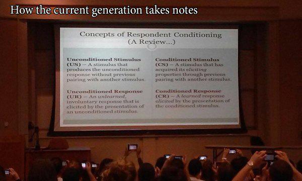 college presentation - How the current generation takes notes Concepts of Respondent Conditioning A Review... Unconditioned Stimulus Us A stimulus that produce the unconditioned Teose without previous pairing with another stimulus Conditioned Stimulus Os 