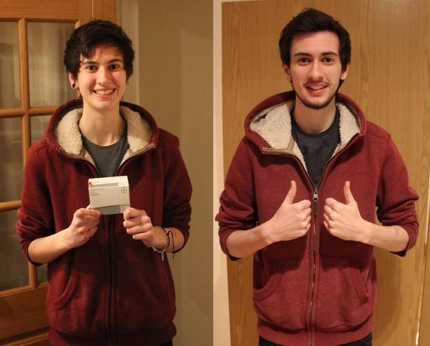 This is him, wearing the same outfit, three years apart (18, and 21 years old.)