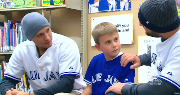 Blue Jays surprise fan who lost his father