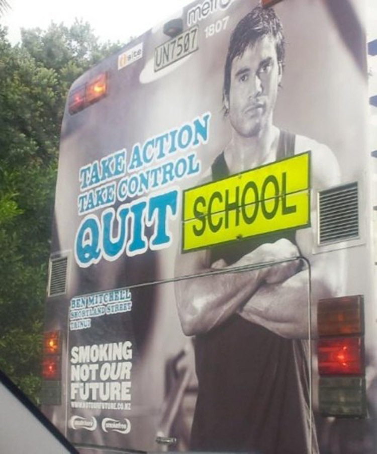 funny ad fails - mell Un 7507 1907 Tafaction Takto Control Qult School Smoking Not Our Future Suoture.Com
