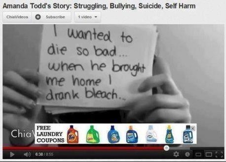 youtube amanda todd - Amanda Todd's Story Struggling, Bullying, Suicide, Self Harm Chia Videos Subscribe 1 videa I wanted to die so bad... when he brought me home drank bleach Free Chia Laundry Coupons