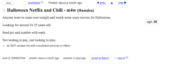 Netflix and chill has taken over Craigslist