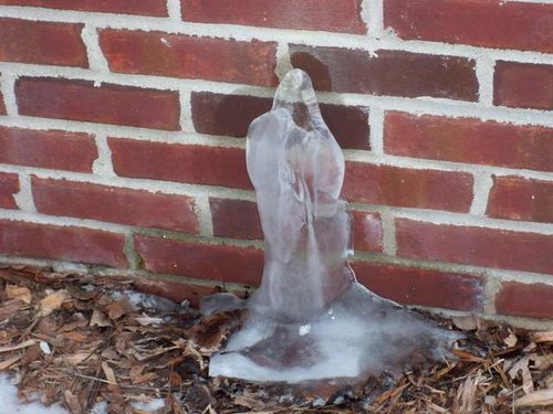 Virgin Mary in this ice