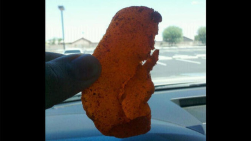 Virgin Mary in this dried mango slice