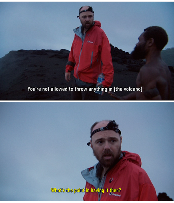 karl pilkington memes - You're not allowed to throw anything in the volcano What's the point in having it then?