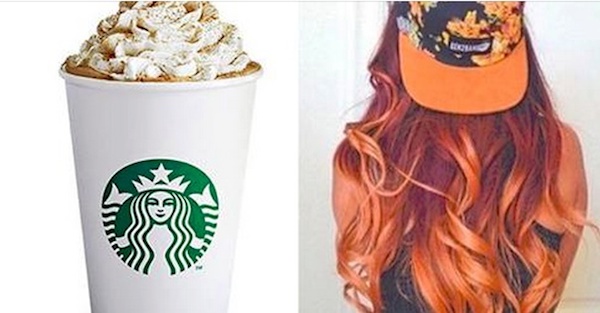 Pumpkin Spice Latte Hair...Now, it seems the world of pumpkin spice has expanded to include non-edible items. Lotion, candles, and beauty products certainly come in scents like pumpkin spice, but that would be too ordinary and predictable at this point. So, what on Earth have they thought of next? Pumpkin spice hair, of course.