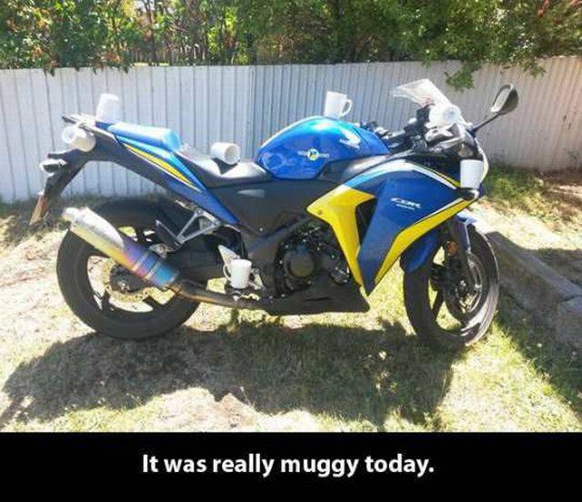 motorcycle - It was really muggy today.