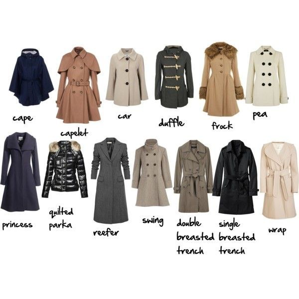 coat names - car pea duffle frock capelet quilted parka princess swing reefer double single breasted breasted trench trench