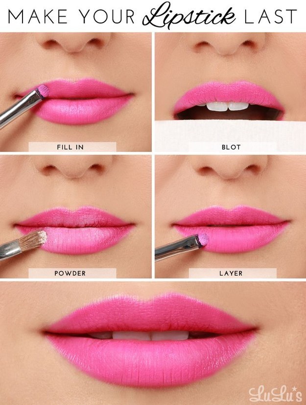tutorial lipstick matte - Make Your Lipstick Last Fill In Blot Powder Layer Lulu's