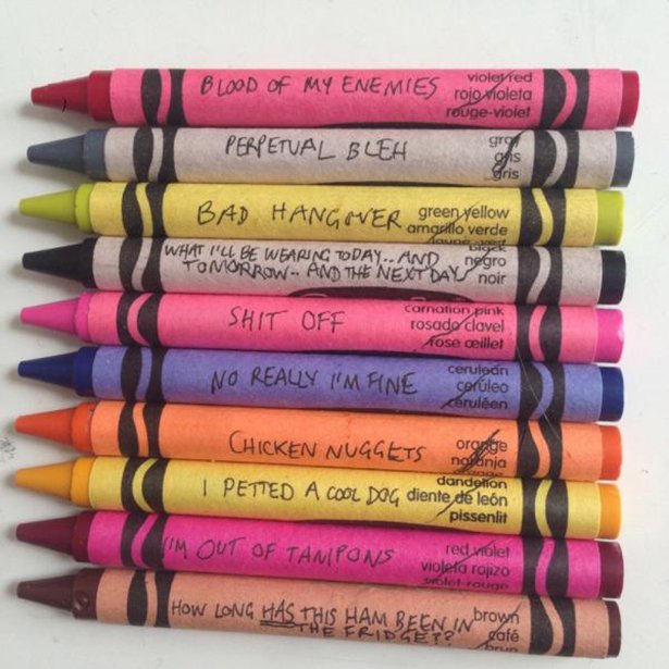 random funny crayola colors - Blood Of My Enemies rojo noleta rougeviolet Perpetual Bleh gro Bad Hangover Cr amarillo verde lanet What I'Ll Be Wearing Today..And nggro Tomorrow And The Next Day noir Shit Off carnation pink rosado clavel fose veillet cerul