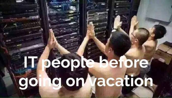 people before vacation - It people before going on vacation