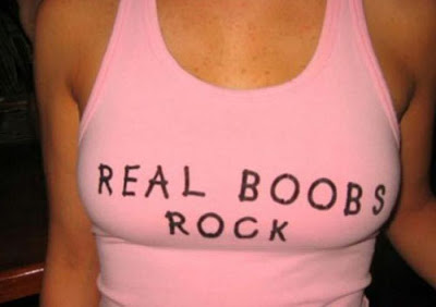 girls humor T-shirt - Real Boobs Rock