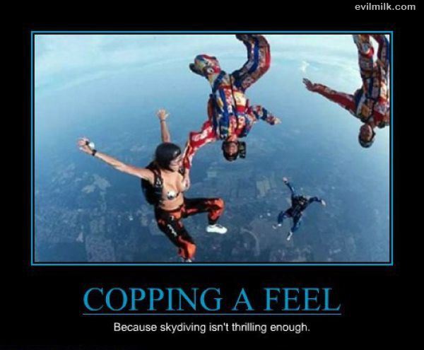 funny picture of copping a feel while skydiving