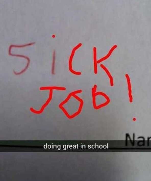 sign - Sik Nar doing great in school