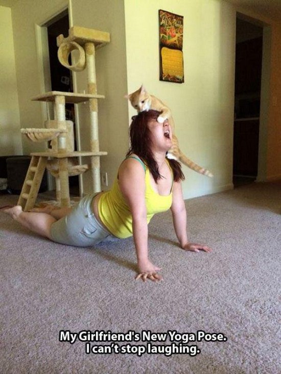 funny yoga poses - My Girlfriend's New Yoga Pose. I can't stop laughing.