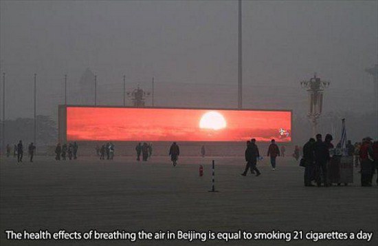 beijing sun - The health effects of breathing the air in Beijing is equal to smoking 21 cigarettes a day