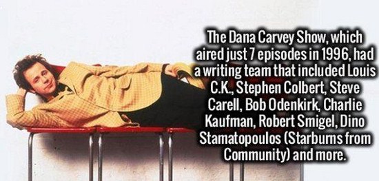 dana carvey show - The Dana Carvey Show, which aired just 7 episodes in 1996, had a writing team that included Louis C.K., Stephen Colbert, Steve Carell, Bob Odenkirk, Charlie Kaufman, Robert Smigel, Dino Stamatopoulos Starburns from Community and more.
