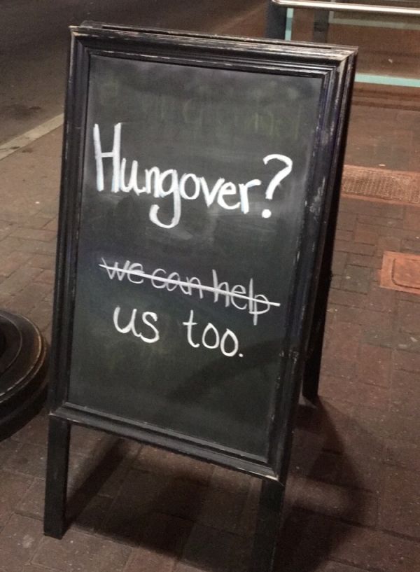 blackboard - Hungover? we can help us too.