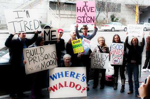 24 Protesters who missed the sign making meeting!