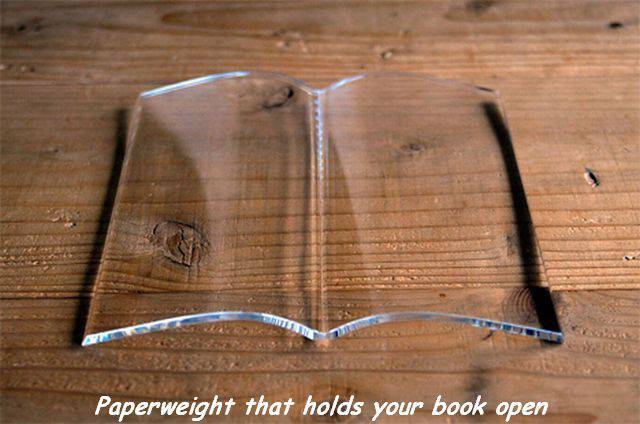 glass book meme - Paperweight that holds your book open