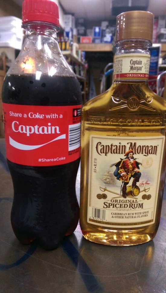 funny pictures - captain morgans and coke - Captain of Morgan Original Sp a Coke with a Captain Captain Morgan Beits Original Spiced Rum Caribbean Run With Spice & Other Natural Flavors 70