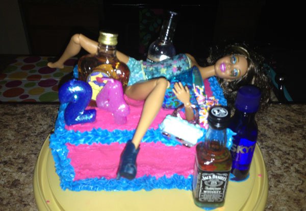 funny 21st barbie birthday cakes for girls