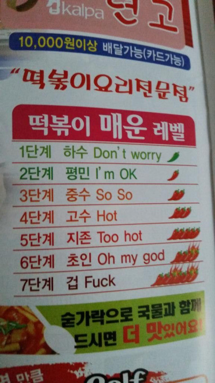 korean spicy level