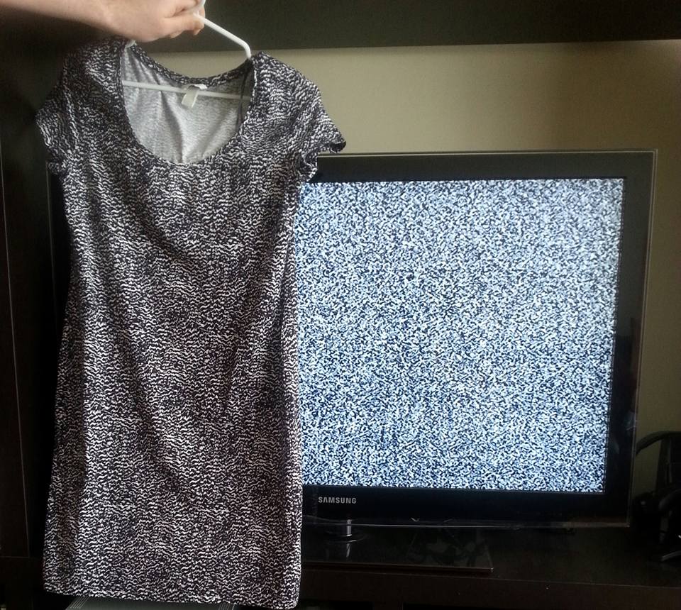 funny picture of static on the TV and dress with that same pattern