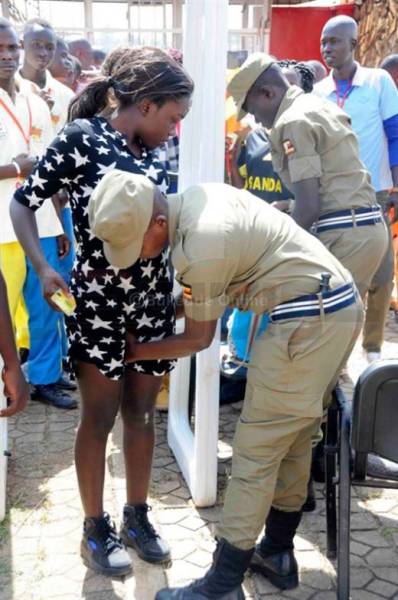 The Security In Uganda Doesn’t Joke Around When It Comes To Searching Female Football Fans