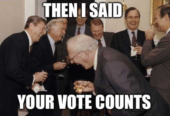 meme - ukulele meme - Then I Said Your Vote Counts