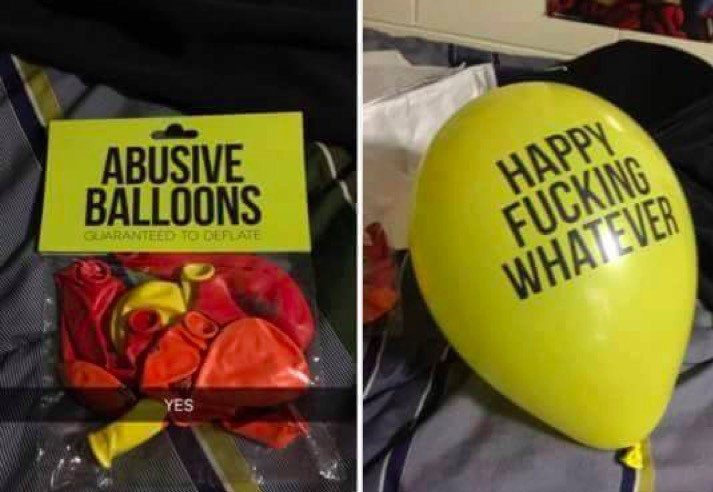 will make you laugh your ass off - Abusive Balloons Saranteed To Deflate Happy Fucking Whatever