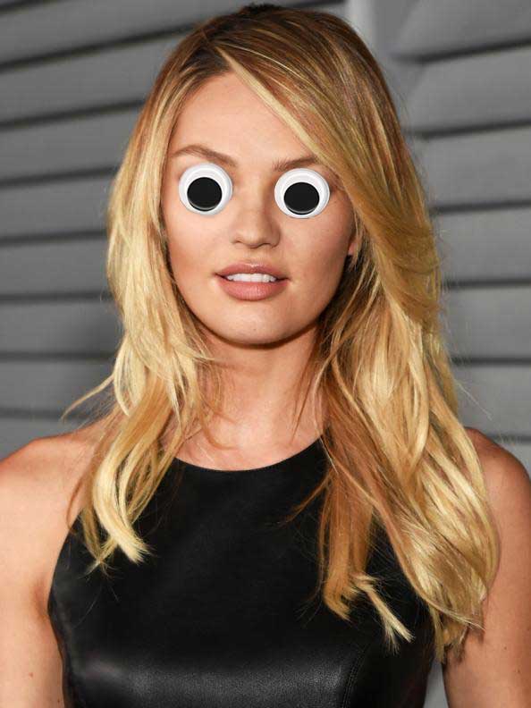 Supermodels with googly eyes!