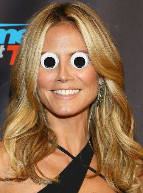 Supermodels with googly eyes!