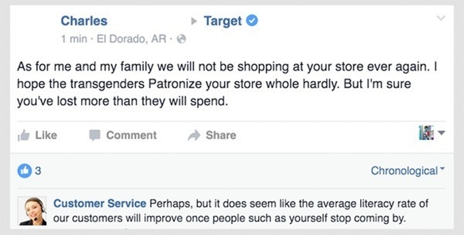 A Fake Target Customer Service Rep Is Hilariously Trolling Transphobes