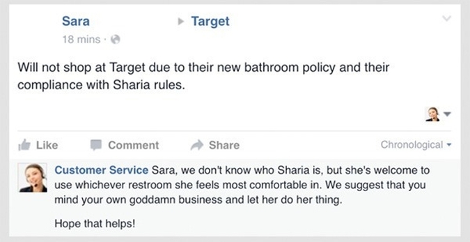 A Fake Target Customer Service Rep Is Hilariously Trolling Transphobes