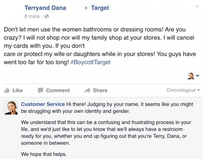 A Fake Target Customer Service Rep Is Hilariously Trolling Transphobes