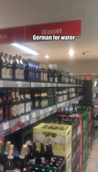 liquor store - Wasser German for water