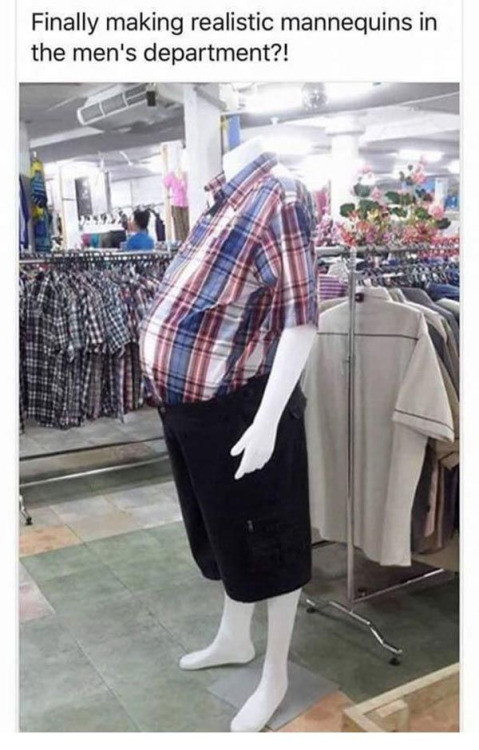 realistic mannequins in the men's department - Finally making realistic mannequins in the men's department?!