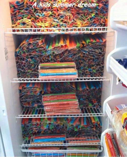 freezer full of ice pops - kids summer dream