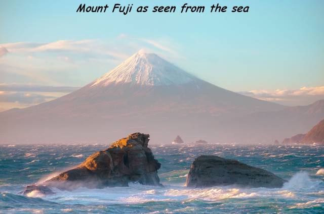 mount fuji and ocean - Mount Fuji as seen from the sea
