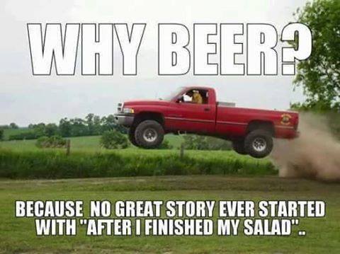 great beer meme - Why BEER2 Because No Great Story Ever Started With "After I Finished My Salad".