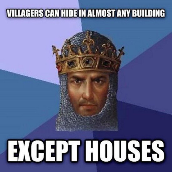 age of empires 2 - Villagers Can Hide In Almost Any Building Except Houses