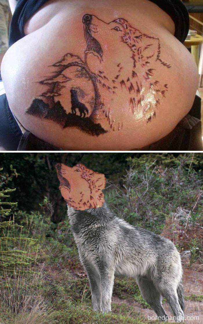 random pic bad tattoo wolf - boredpanda.com