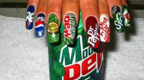 fail ghetto nails - hello dew mountain Yello Dr