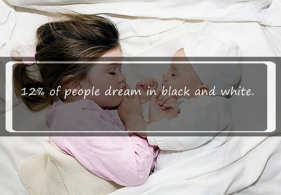 baby sleep - 12% of people dream in black and white.