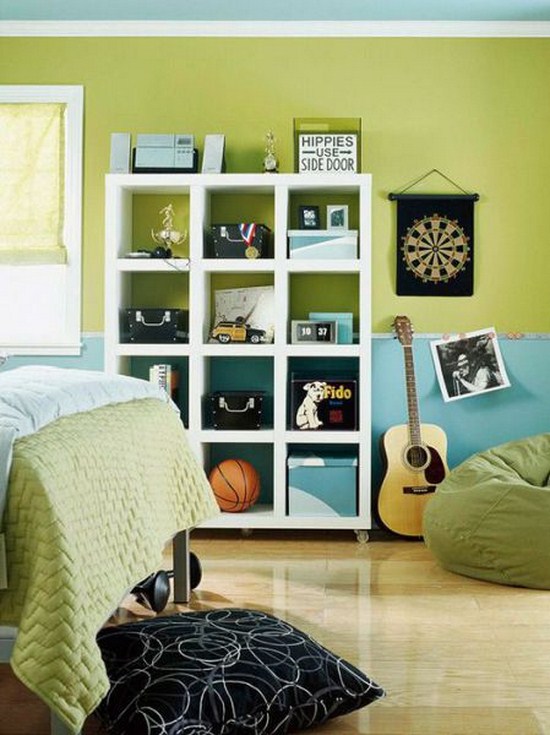 architecture green and blue boys room - Hippies Use Side Door