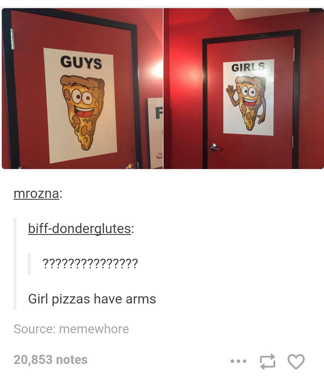 girl pizzas have arms - Guys Girls mrozna biffdonderglutes ??????????????? Girl pizzas have arms Source memewhore 20,853 notes ...