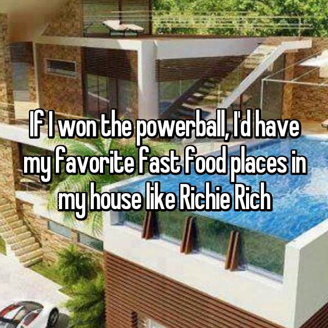 houses with pool on second floor - FIwon the powerball,Id have my favorite fast food places in myhouse Richie Rich